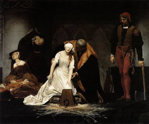 Execution of Lady Jane Grey,  1556, February 12th (Paul Delaroche) (1797-1859)